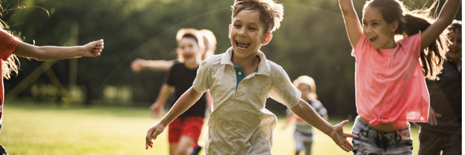 confident children playing